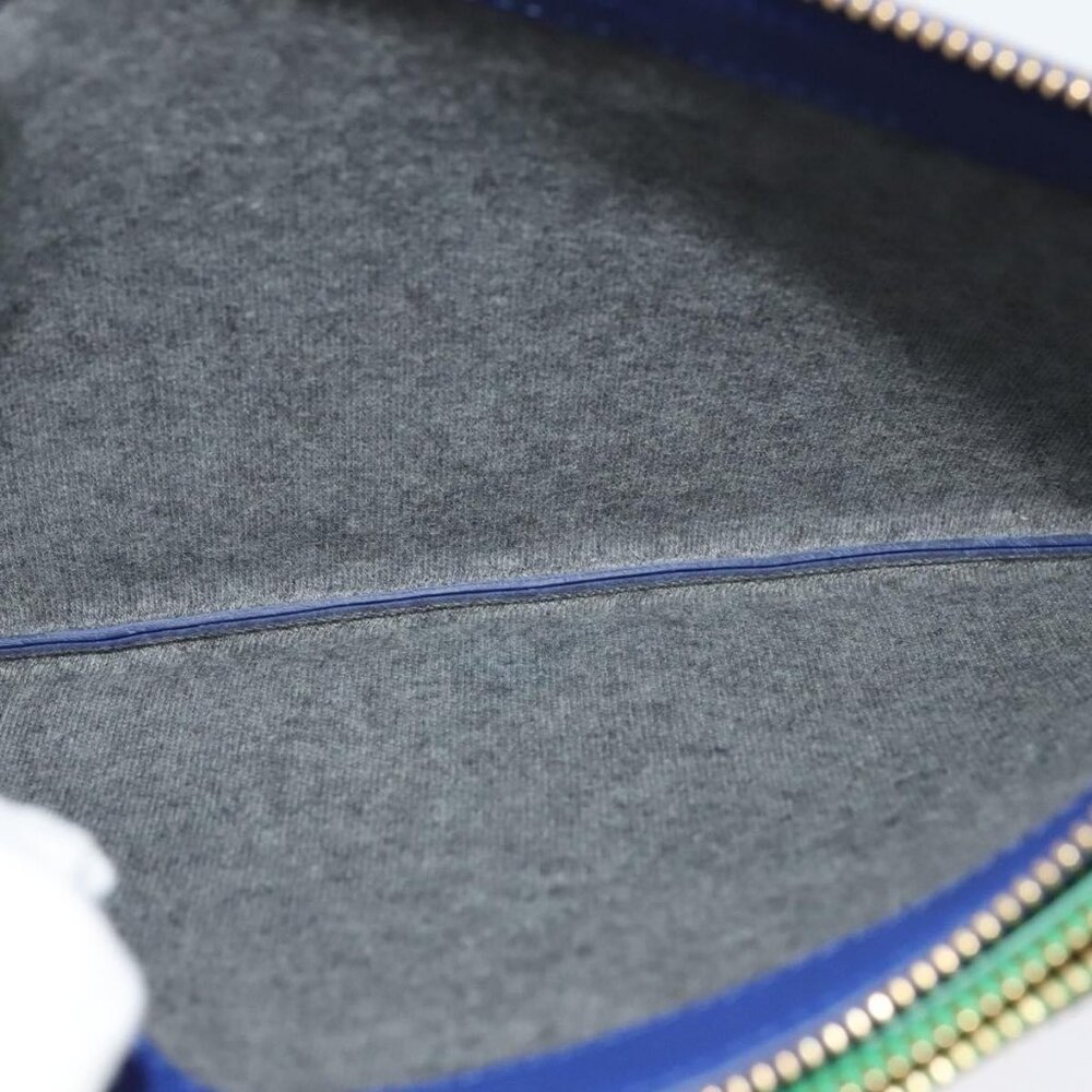 Authentic CELINE Trio Shoulder Bag Leather Green Gold - Picture 3 of 16